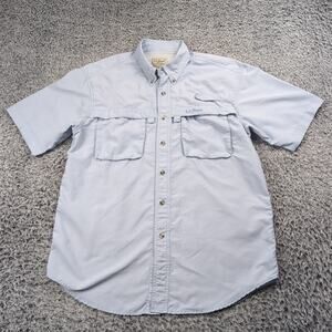 LL Bean Shirt Men Small Blue Fishing Hunting Gorpcore Moisture Wicking Vented